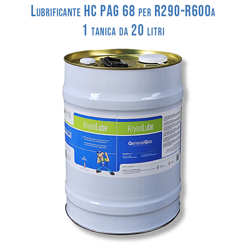 Olio Lubrificante KryonLube HC PAG 68 - R290 e R600a - Tanica in metallo da 20 lt.