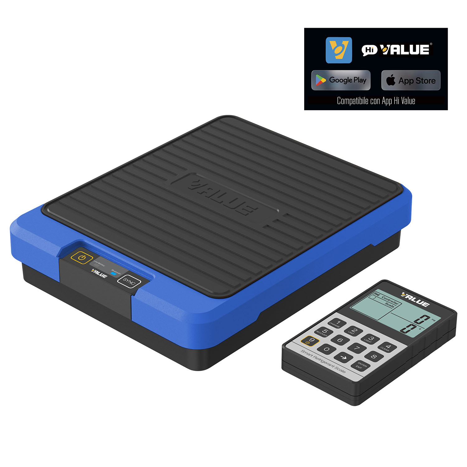 VALUE Bilancia Smart (wireless) per Carica e Recupero Gas Refrigeranti VRS2A - portata 100 kg risoluzione 5 grammi