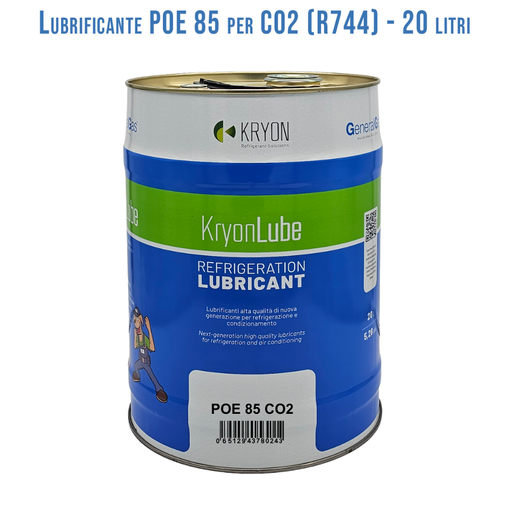 Olio Lubrificante HVACR KryonLube POE 85 CO2 - polyol estere - Tanica in metallo da 20 lt.