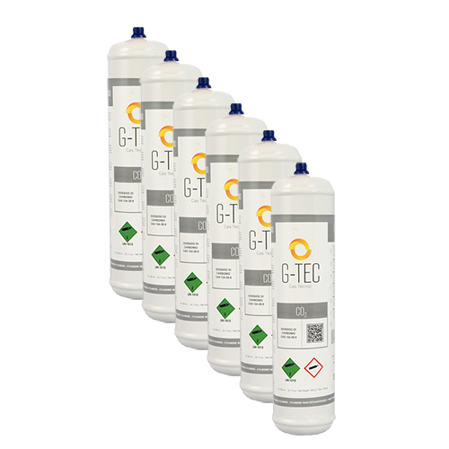 Anidride Carbonica CO2 - Bombola G-CO2 da 0,95 litri / 390 grammi - confezione 6 pezzi