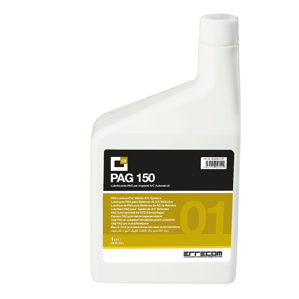 12 x Olio lubrificante AUTO PREMIUM PAG 150 + DYE (tracciante UV) - Tanica in Plastica da 1 litro - Confezione n° 12 pz. (totale 12 litri)