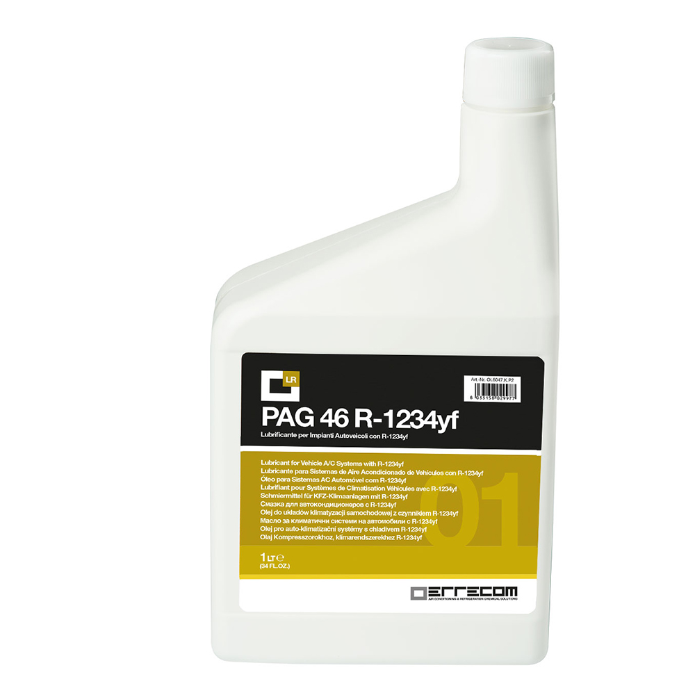 Olio lubrificante AUTO PAG 46 yf (specifico per 1234yf) - Tanica in Plastica da 1 litro - Confezione n° 12 pz. (totale 12 litri)