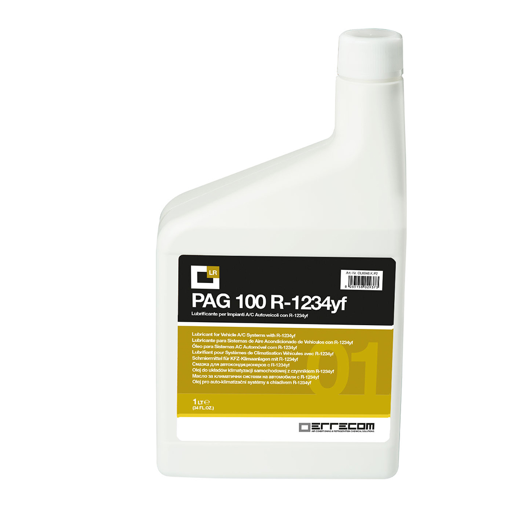 Olio lubrificante AUTO PAG 100 yf (specifico per 1234yf) - Tanica in Plastica da 1 litro - Confezione n° 12 pz. (totale 12 litri)