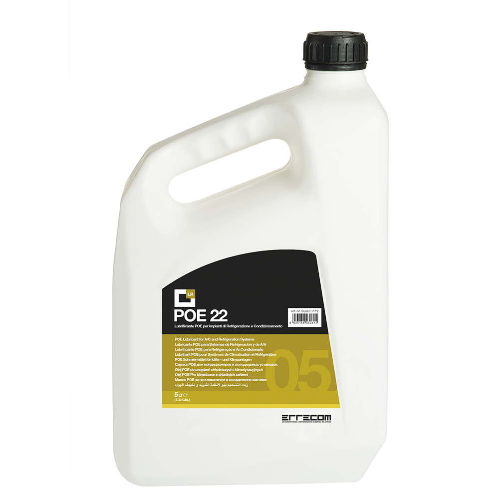 2 x Olio lubrificante R&AC Polyol Estere (POE) Errecom 22 - Tanica in Plastica da 5 lt. - Confezione n° 2 pz. (totale 10 litri)