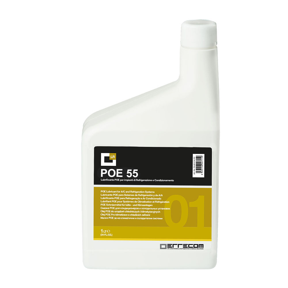 12 x Olio lubrificante R&AC Polyol Estere (POE) Errecom 55 - Tanica in Plastica da 1 lt. - Confezione n° 12 pz. (totale 12 litri)