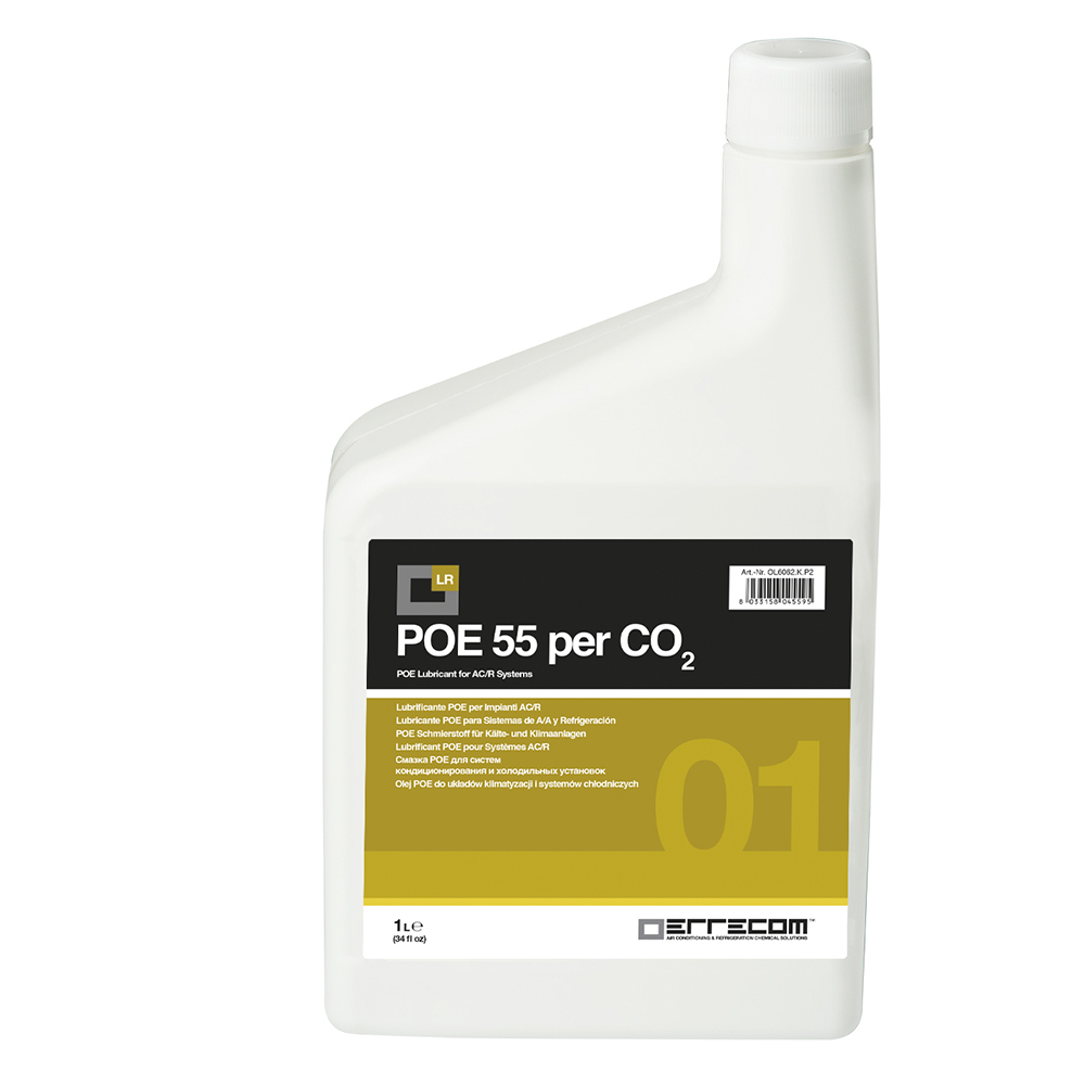 Olio lubrificante Refrigerazione Polyol Estere (POE) specifico per CO2 Errecom 55 - Tanica in Plastica da 1 lt. - Confezione n° 12 pz. (totale 12 litri)