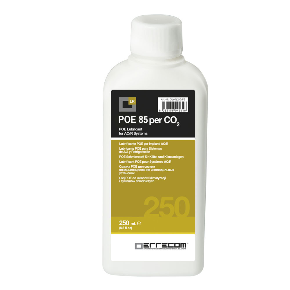 24 x Olio lubrificante Refrigerazione Polyol Estere (POE) specifico per CO2 Errecom 85 - Tanica in Plastica da 250 ml. - Confezione n° 24 pz. (totale 6 litri)