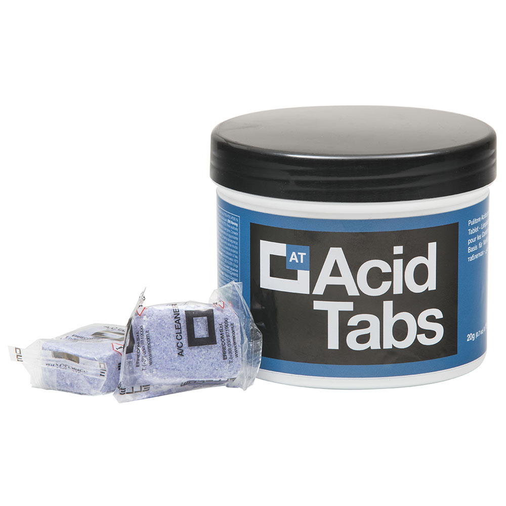 Pulitore Acido per Condensatori in Pastiglie - ACID TABS - Barattolo da 18 Pastiglie - Confezione n° 1 pz.