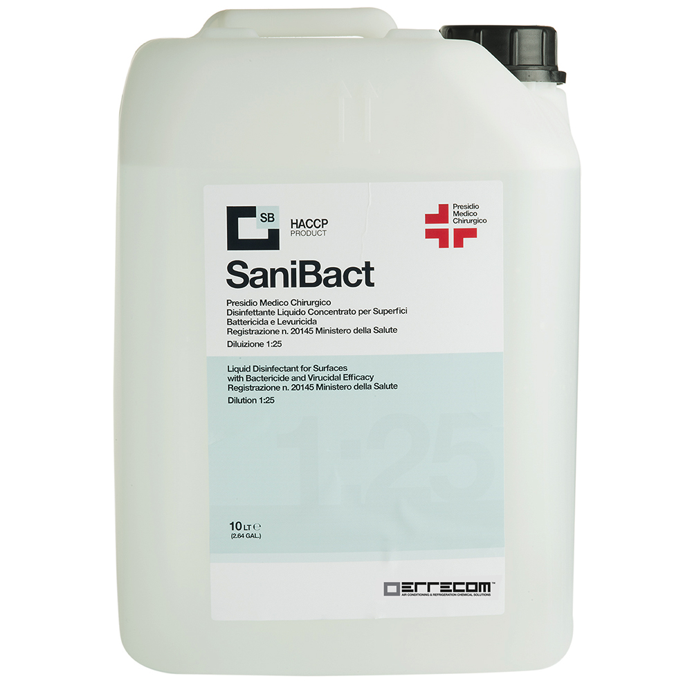 SANIBACT Disinfettante liquido per Superfici, Battericida, Levuricida e Virucida (Presidio Medico Chirurgico) - Tanica 10 lt - Confezione n° 1 pz. - Foto 1 