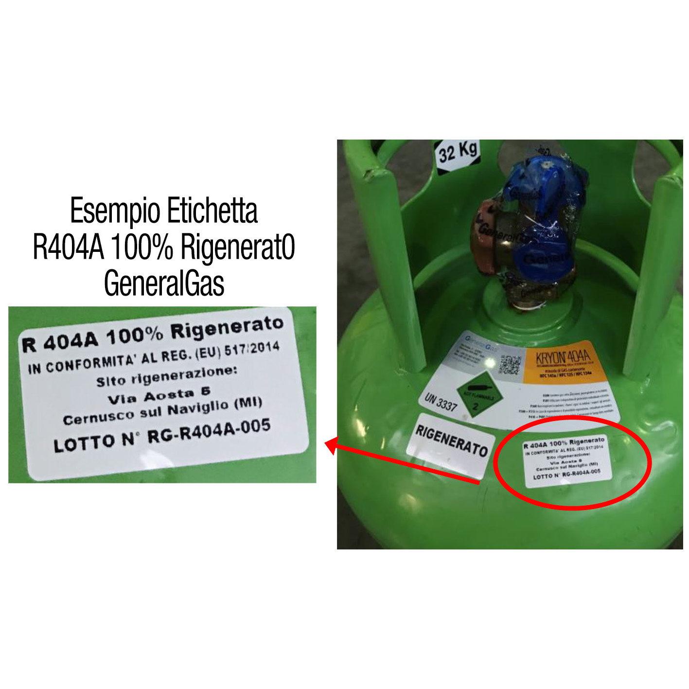 R404A 100% Rigenerato (conforme std. qualitativo AHRI-700) in Bombola KryonLight a Rendere 22 Lt - 18 Kg - Foto 3