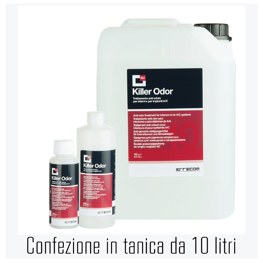 AtomKryon - KILLER ODOR Trattamento antiodore - kit di ricariche per Nebulizzatori Ultrasonici AtomKryon e Purezone Machine - Tanica 10 litri