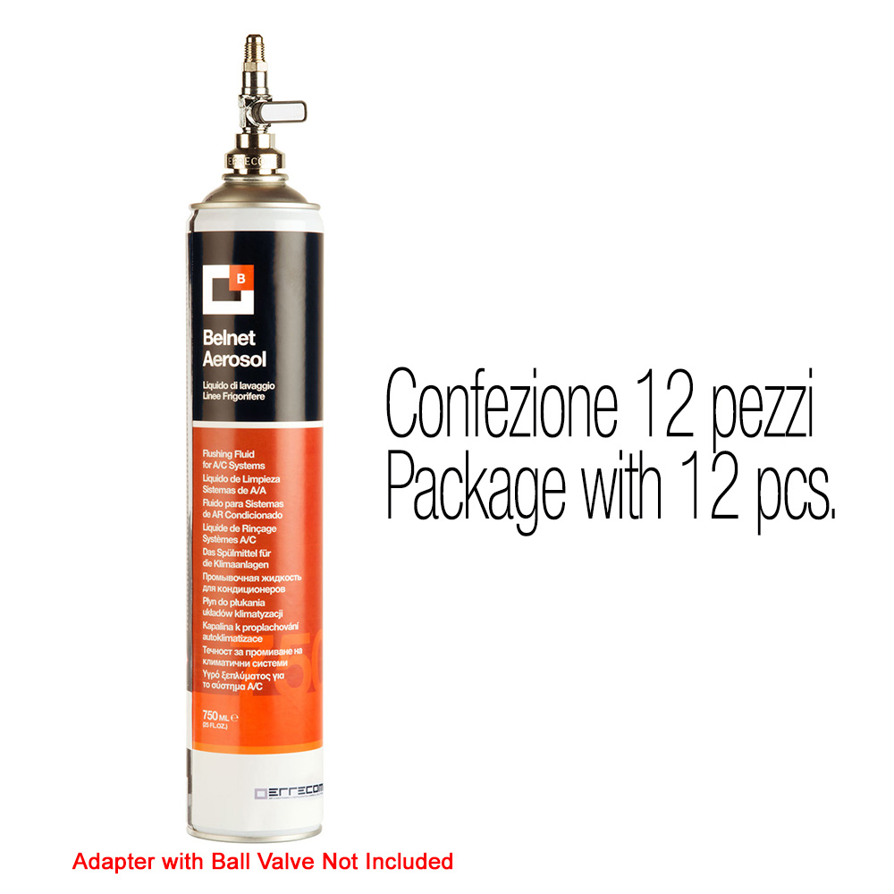 Liquido di Lavaggio Linee Frigorifere con Filetto - BELNET AEROSOL - 750 ml - Confezione n° 12 pz.