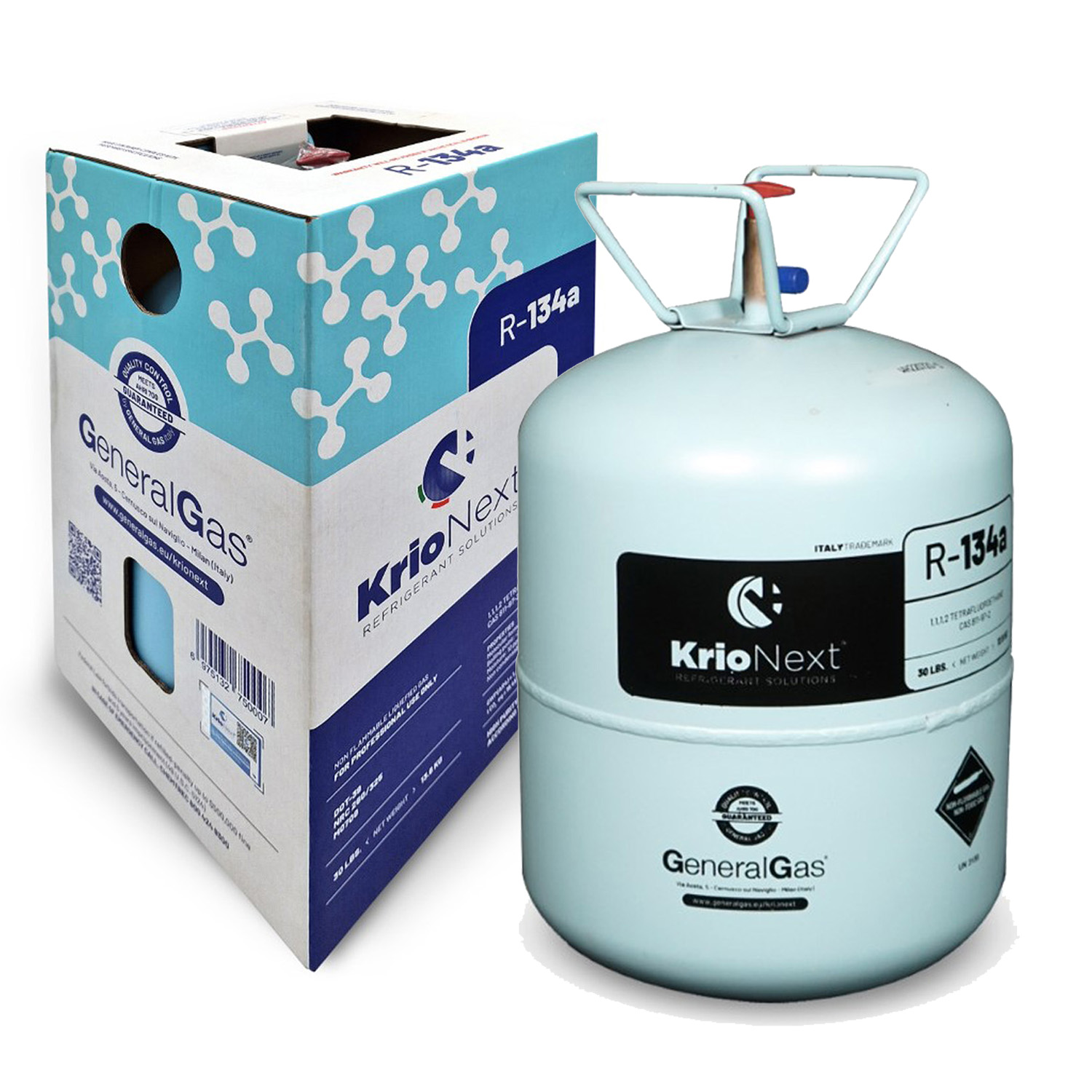 R134a KrioNext® 134A in Bombola DOT39 non ricaricabile - 13,77 Lt/22 Bar - 13,6 Kg - Qualità AHRI700-2019 USA