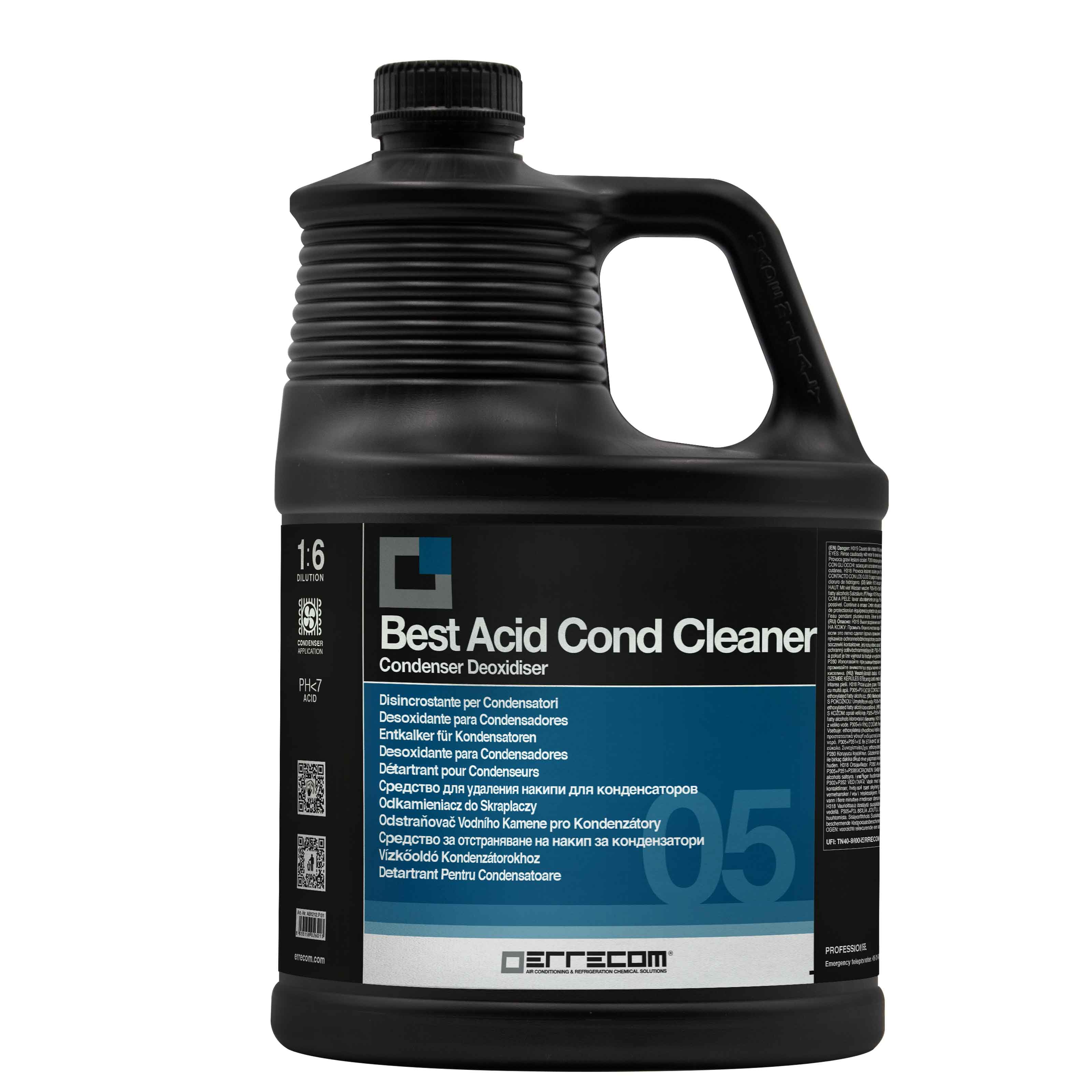 2 x Disincrostante Acido Concentrato Liquido per Condensatori - BEST ACID COND CLEANER - 5 lt - Confezione n° 2 pz.