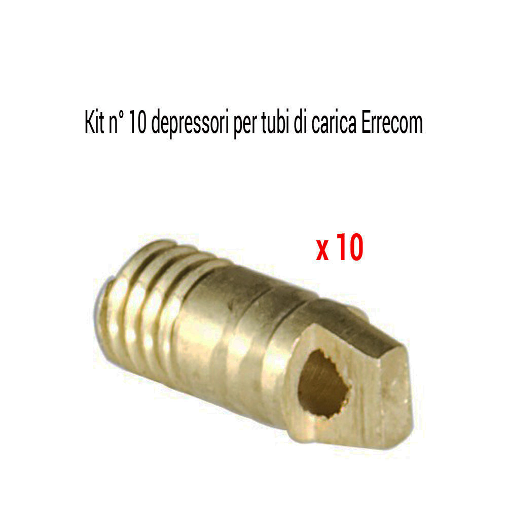 Kit n° 10 depressori di ricambio per tubi di carica Errecom con attacchi ¼ e 5/16