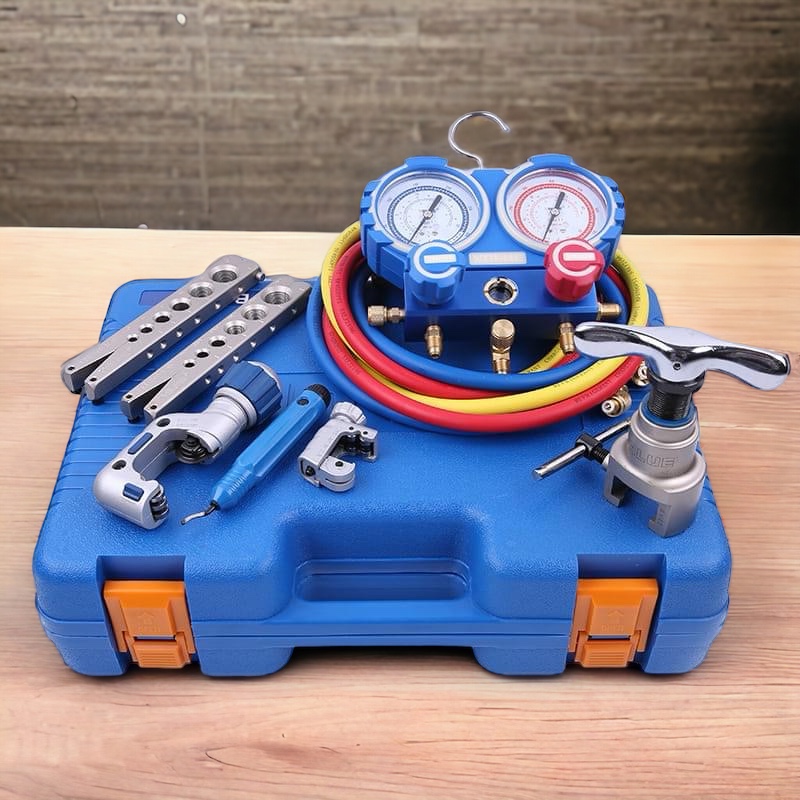VALUE Kit completo di utensili HVACR per installatori, manutentori, frigoristi VTB-5B-III - dichiarazione di conformità con n° seriale del gruppo manometrico fornita in dotazione