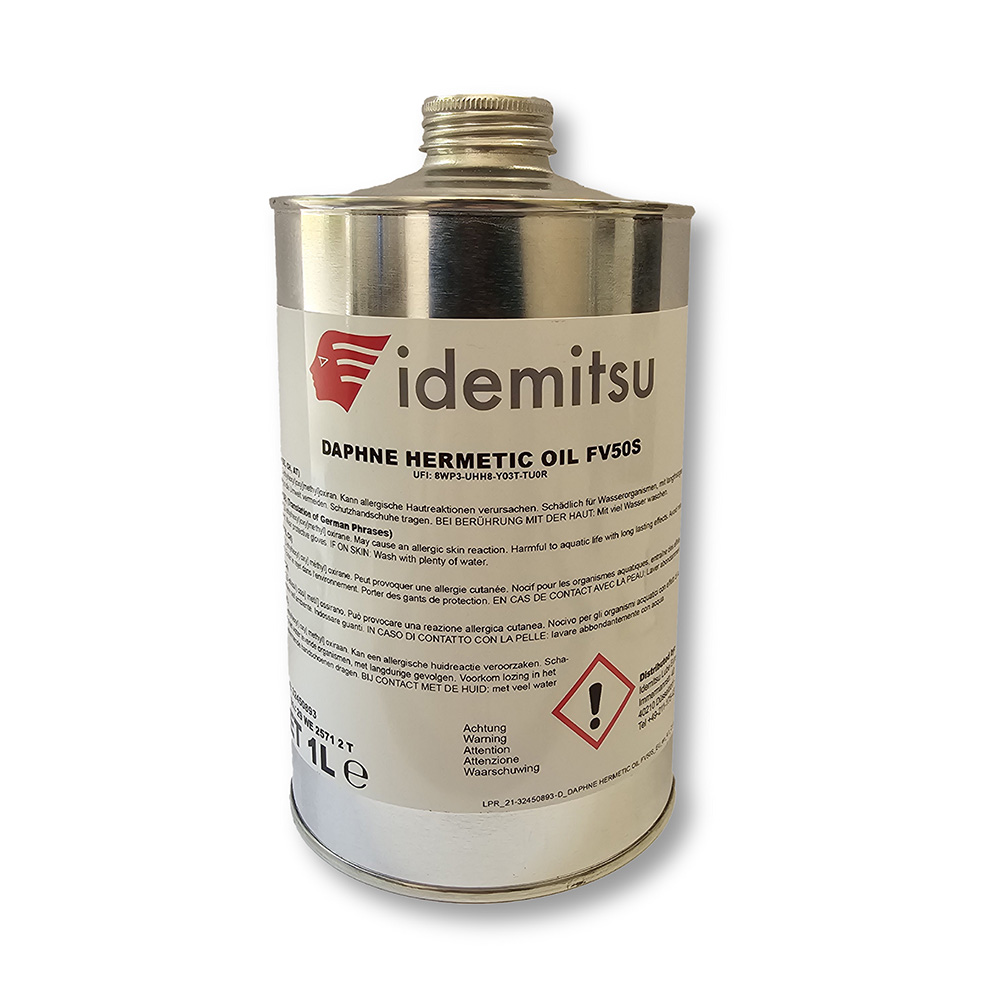 Lubrificante PVE Idemitsu - Daphne Hermetic Oil FV50S - Tanica in Metallo da 1 litro