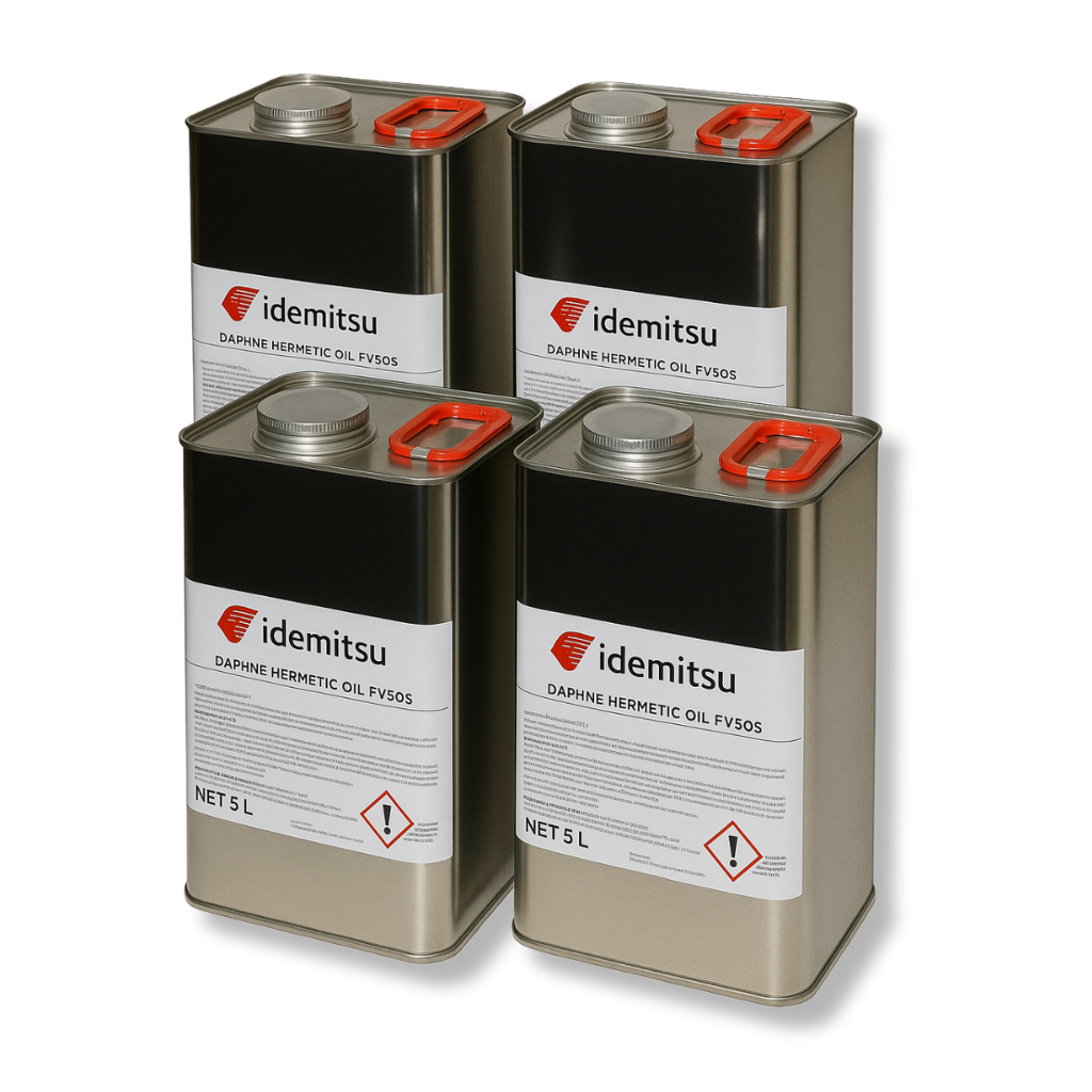 Lubrificante PVE Idemitsu - Daphne Hermetic Oil FV50S - n° 4 taniche in Metallo da 5 litri