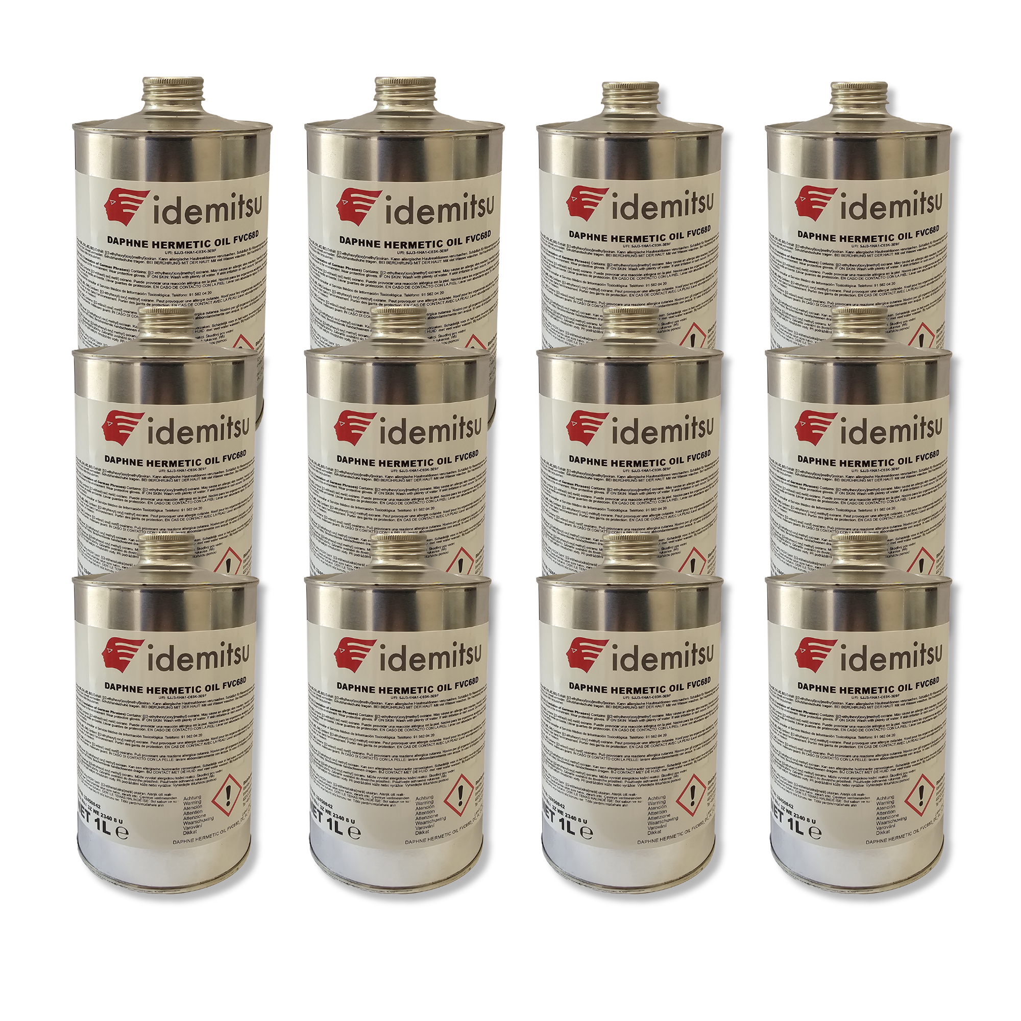 Lubrificante PVE Idemitsu - Daphne Hermetic Oil FVC68D - n° 12 taniche in Metallo da 1 litro