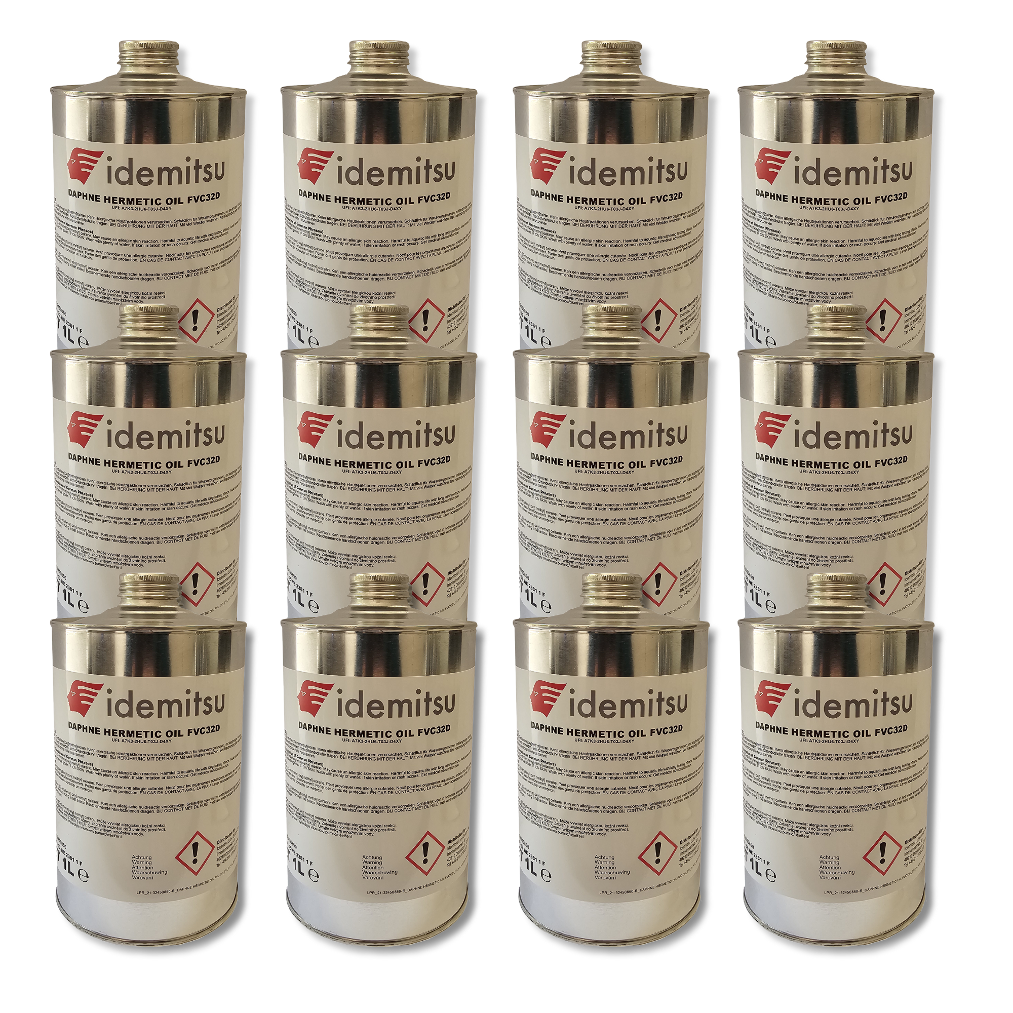 Lubrificante PVE Idemitsu - Daphne Hermetic Oil FVC32D - n° 12 taniche in Metallo da 1 litro
