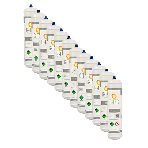 Bombola anidride carbonica G-CO2 da 0,95 litri / 390 grammi - confezione 12 pezzi