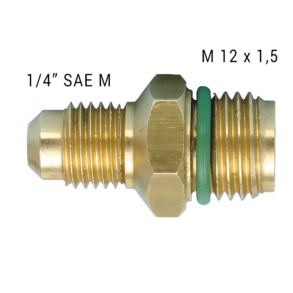 Raccordo Per Idropulitrice, Da Attacco Maschio 1/4" A Femmina M22x1.5, Con Foro Passante 14 Mm