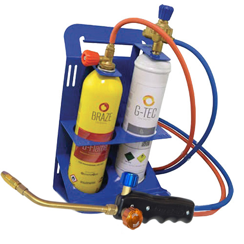 MINIFLAME - Kit di saldobrasatura con riduttori - bombola ossigeno + B-Flame (temperatura fiamma fino a 2.900 °C)